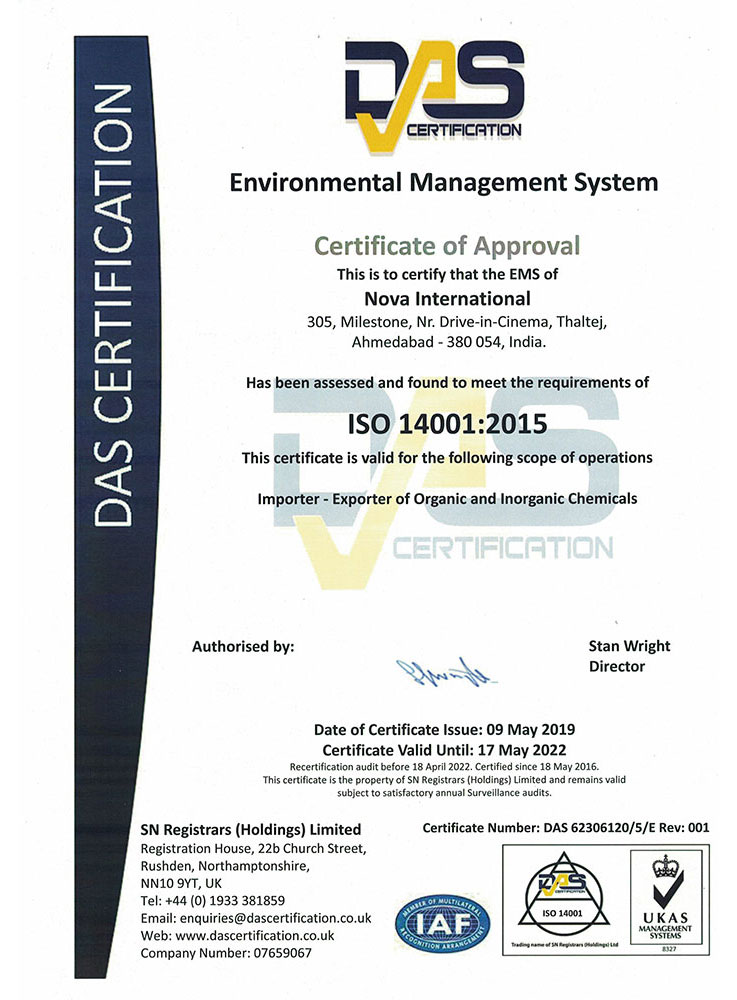 ISO CERTIFICATE 14001 2015